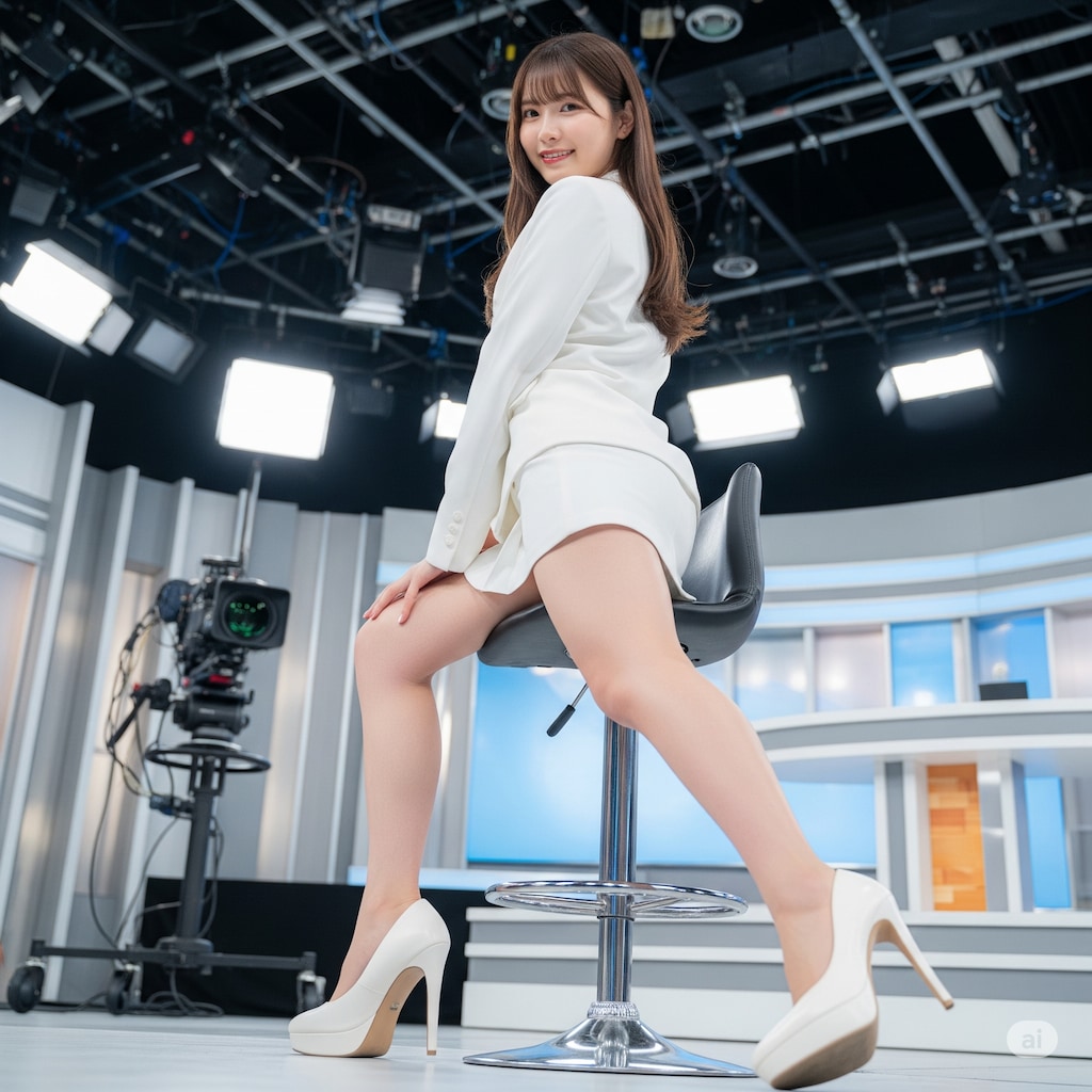 足元からの女子アナ