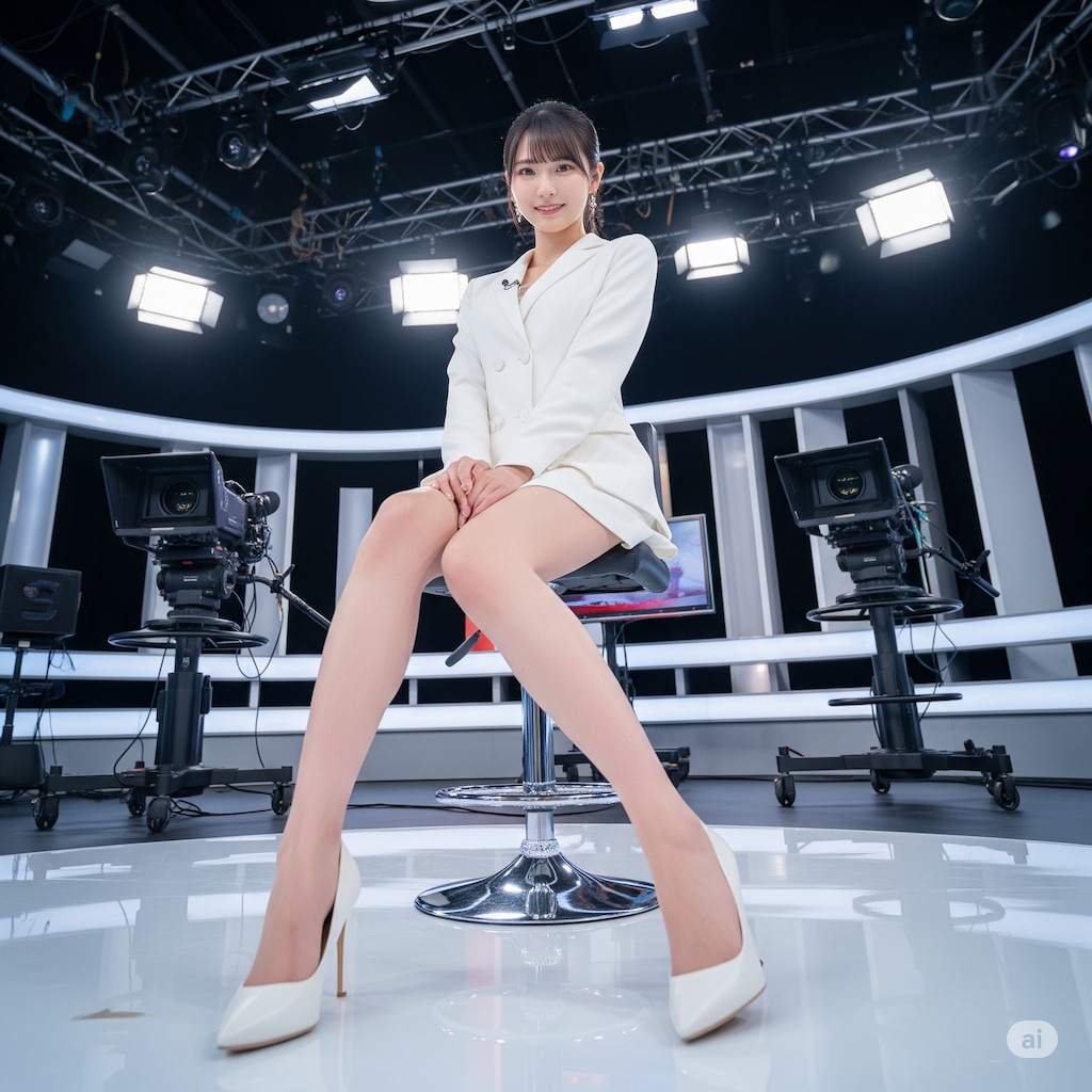 足元からの女子アナ