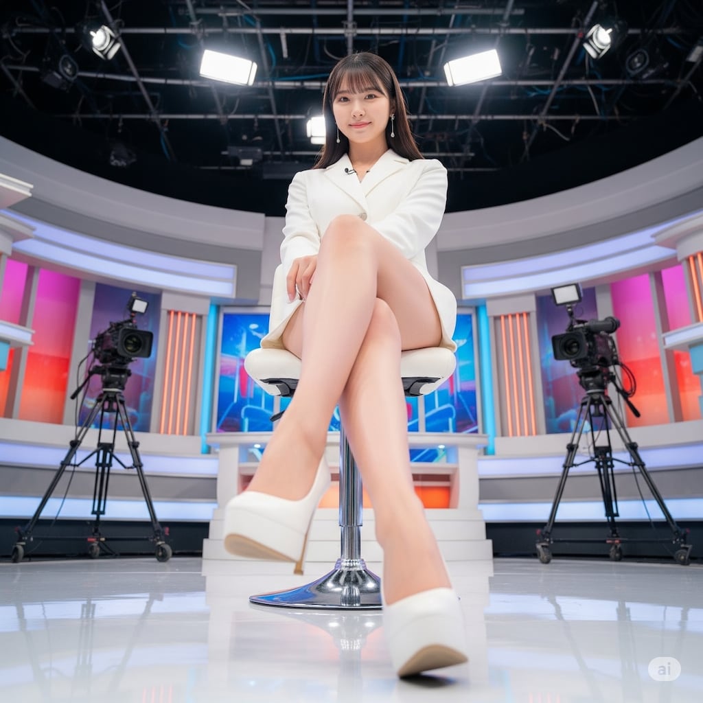 足元からの女子アナ