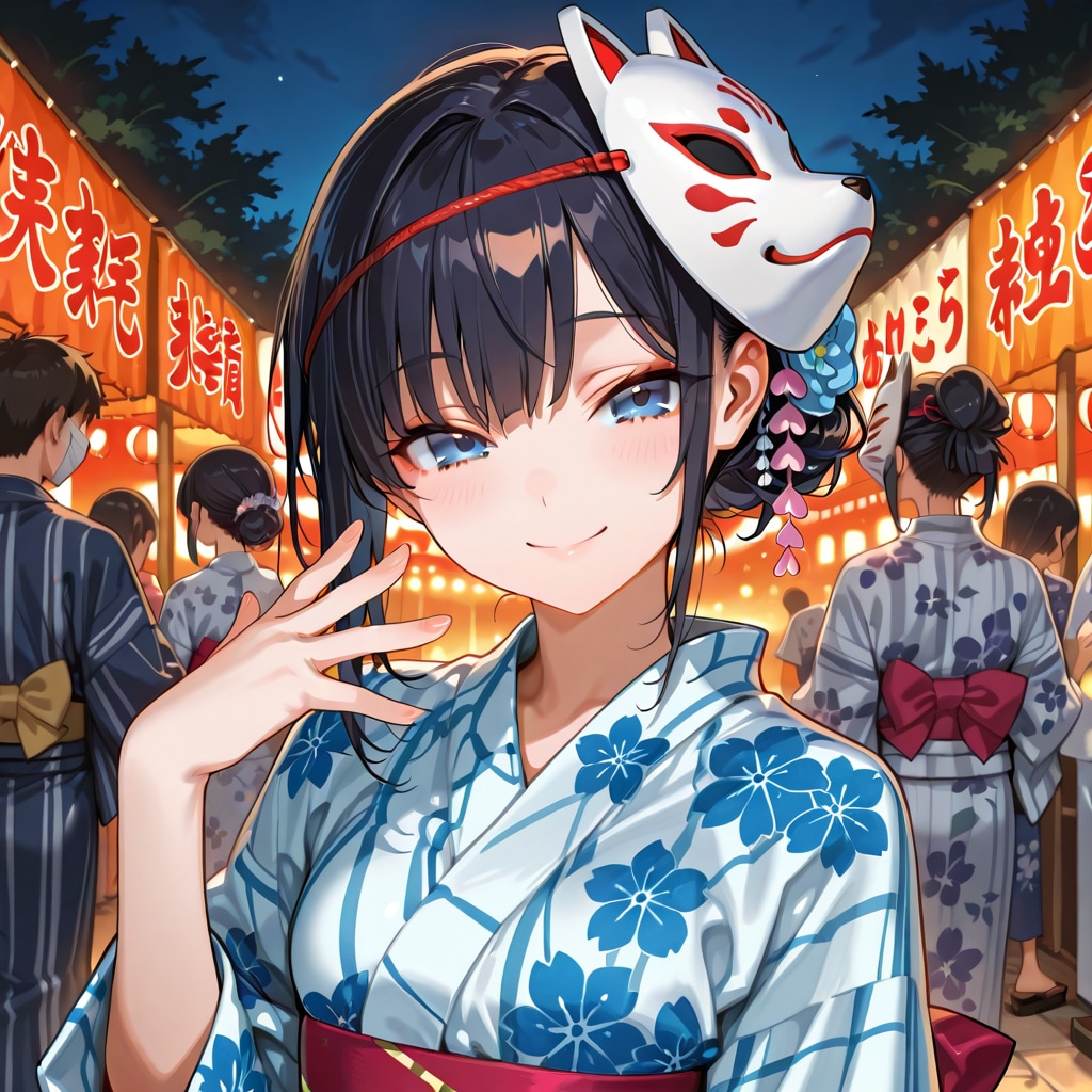 夏祭りお面一緒に行きましょ？