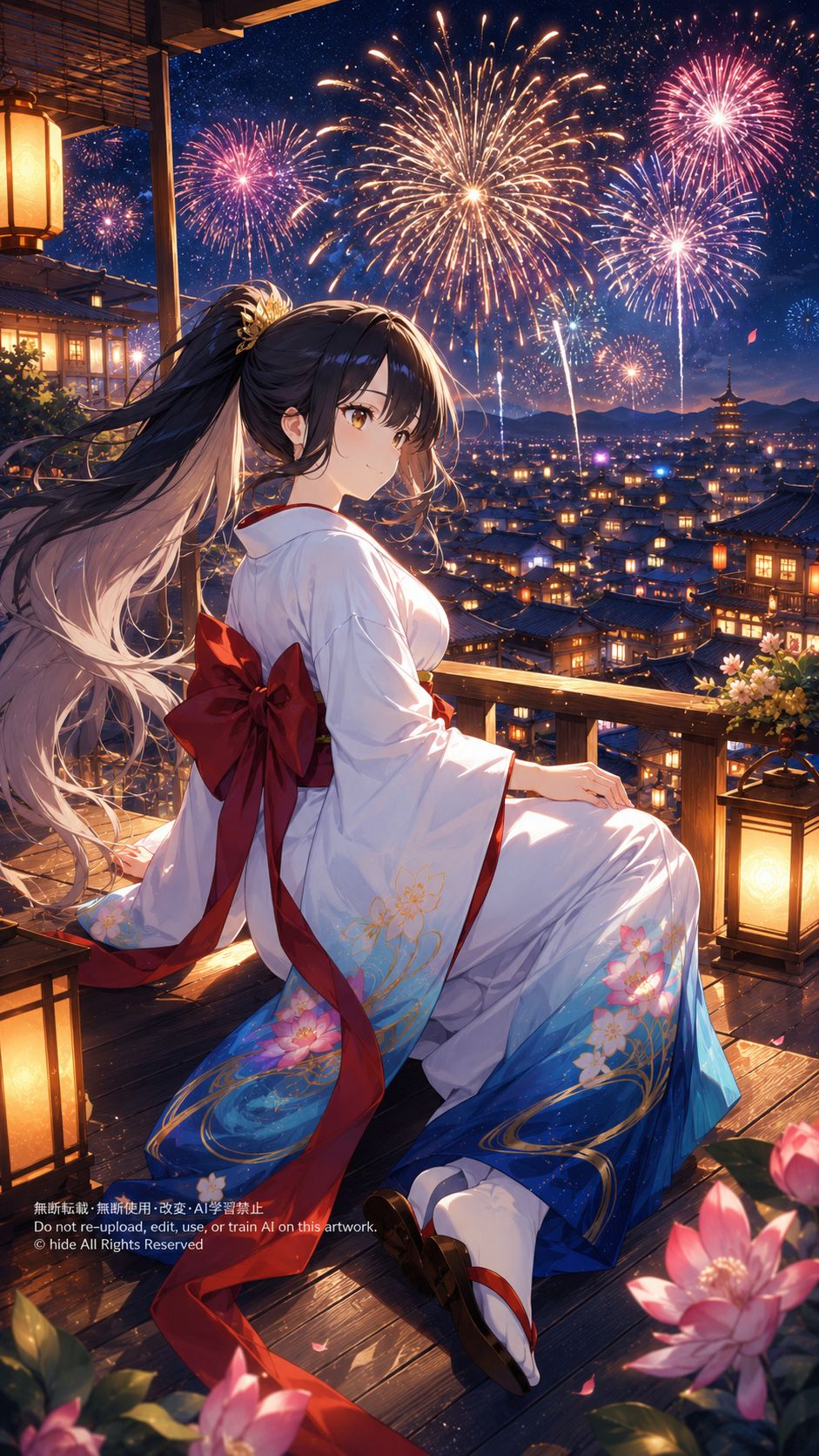 🎆 アマテラスさんと夏夜の特等席 | の人気AIイラスト・グラビア