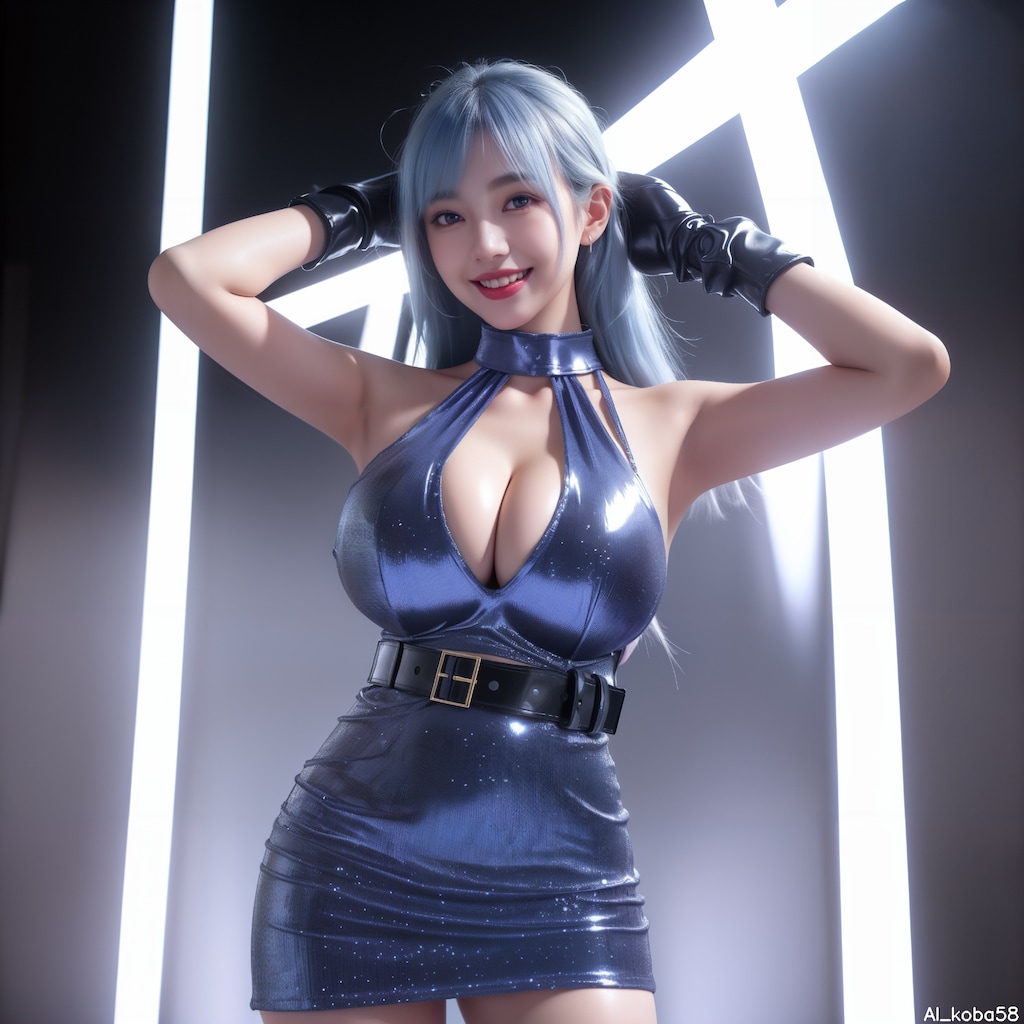 Vol146_pastel color Latex Mini Dress