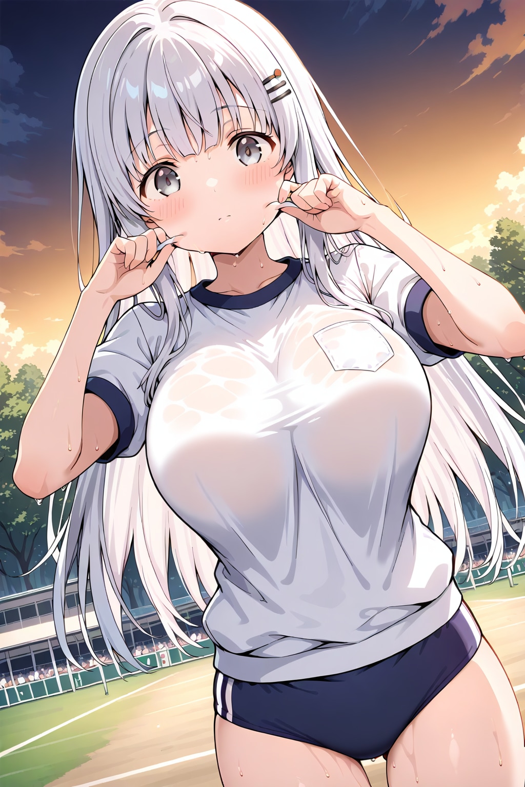 頬に手をやるのが癖なのかな？
