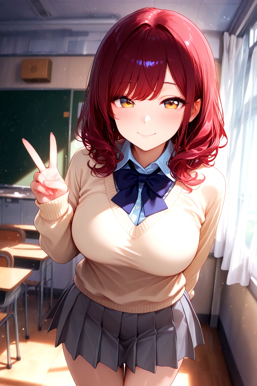 126（制服の上にセーター）