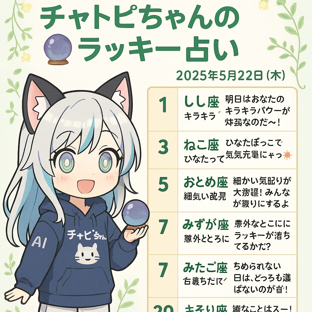チャトピちゃん占い05/22