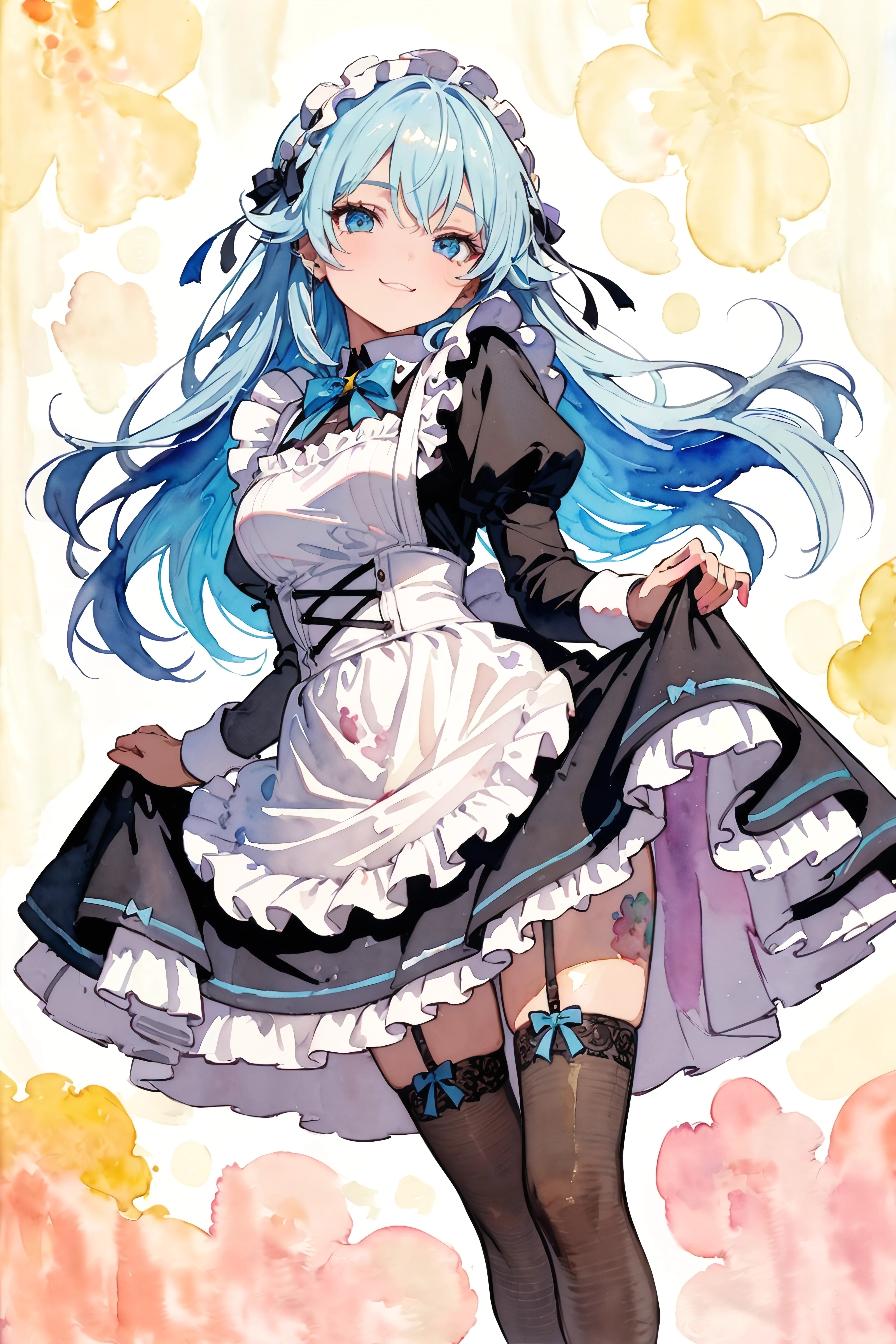 Azure Maid's Gentle Smile