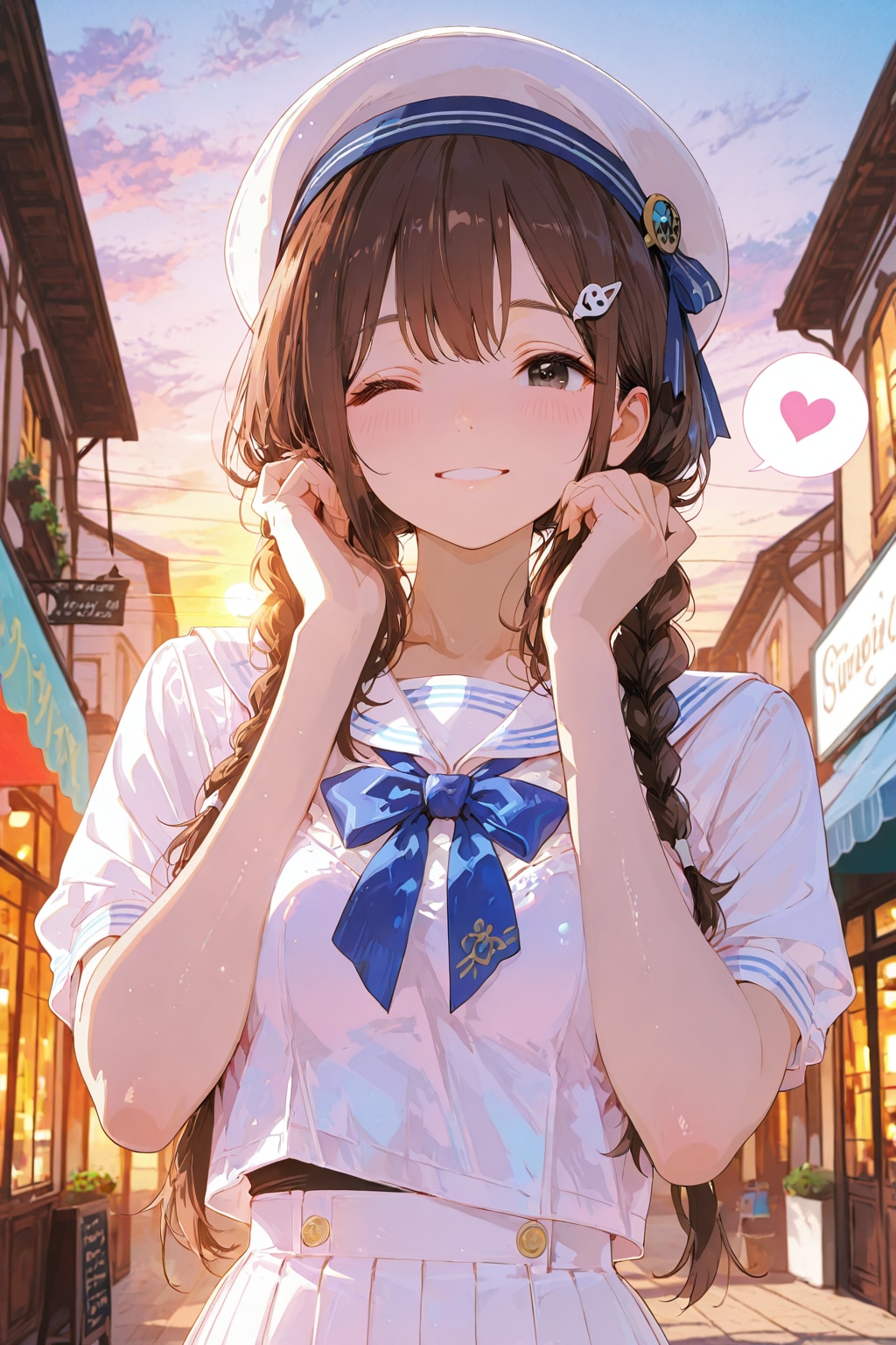 えへ❤️夕日が綺麗だね❤️お兄ちゃん❤️由里絵おばさんに頼まれたお買い物早く行こう❤️