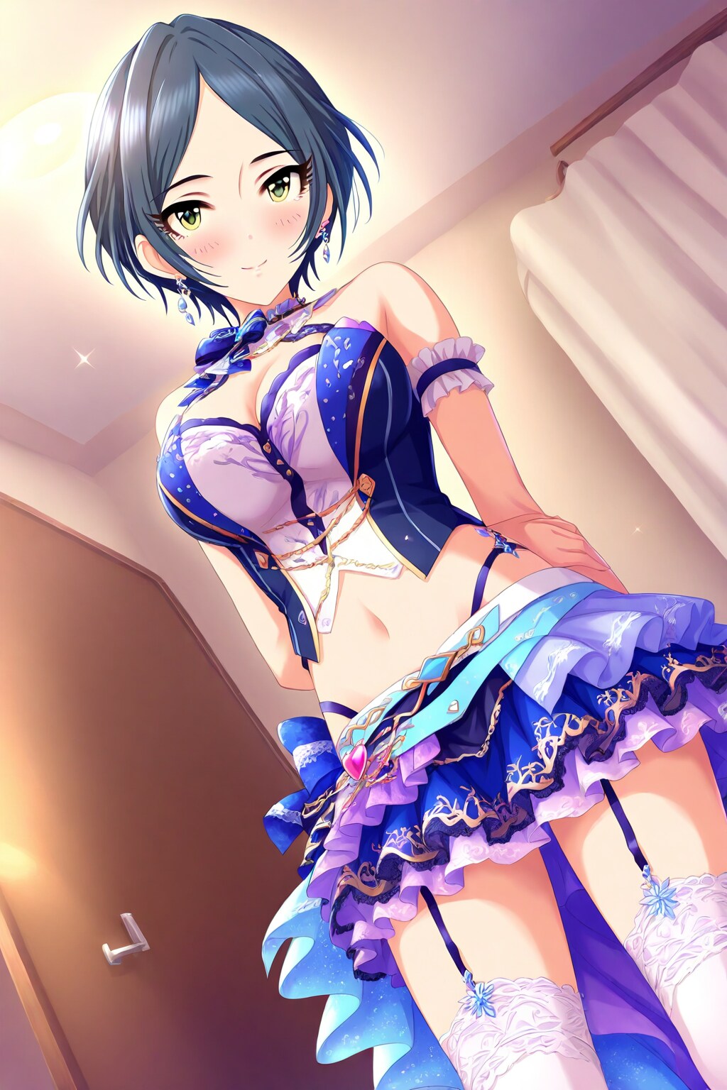 「フフッ・・・Ｐさん、顔が少しエッチになってるわよ、なんてね。」