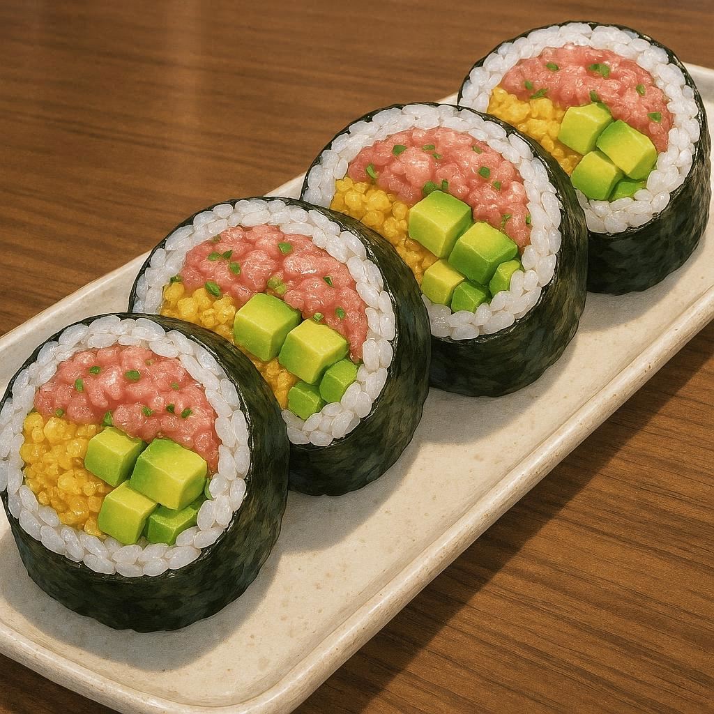 ねぎとろ沢庵アボカド巻き