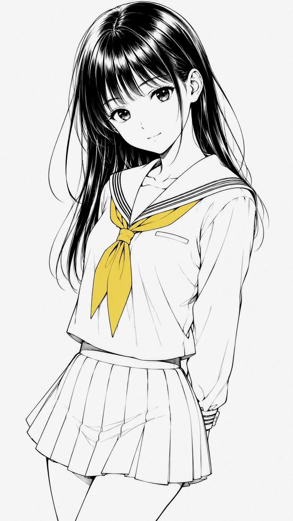 黒髪クラシックセーラー服お姉やん