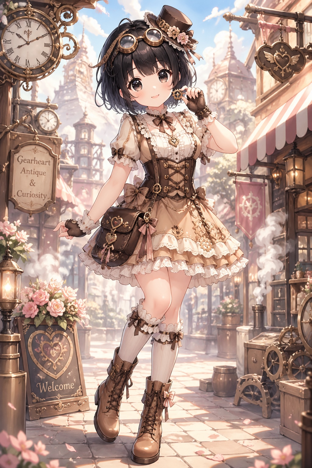 スチームパンクファッションの女の子