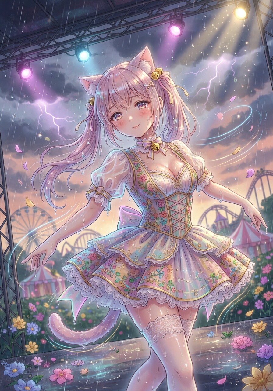 ももツイにゃん。雨