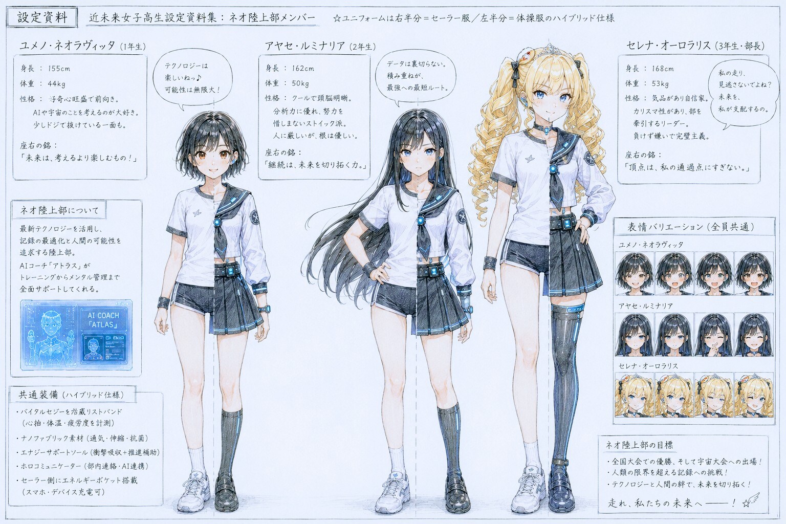 『近未来女子高生ストーリー』設定資料風
