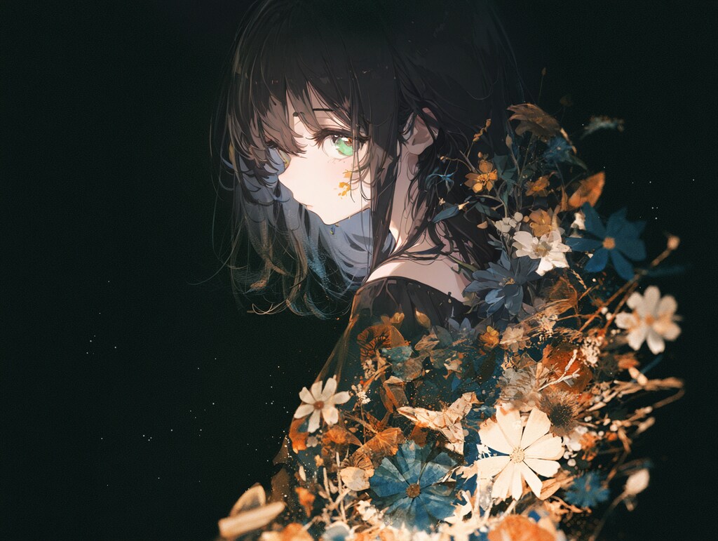 背に花