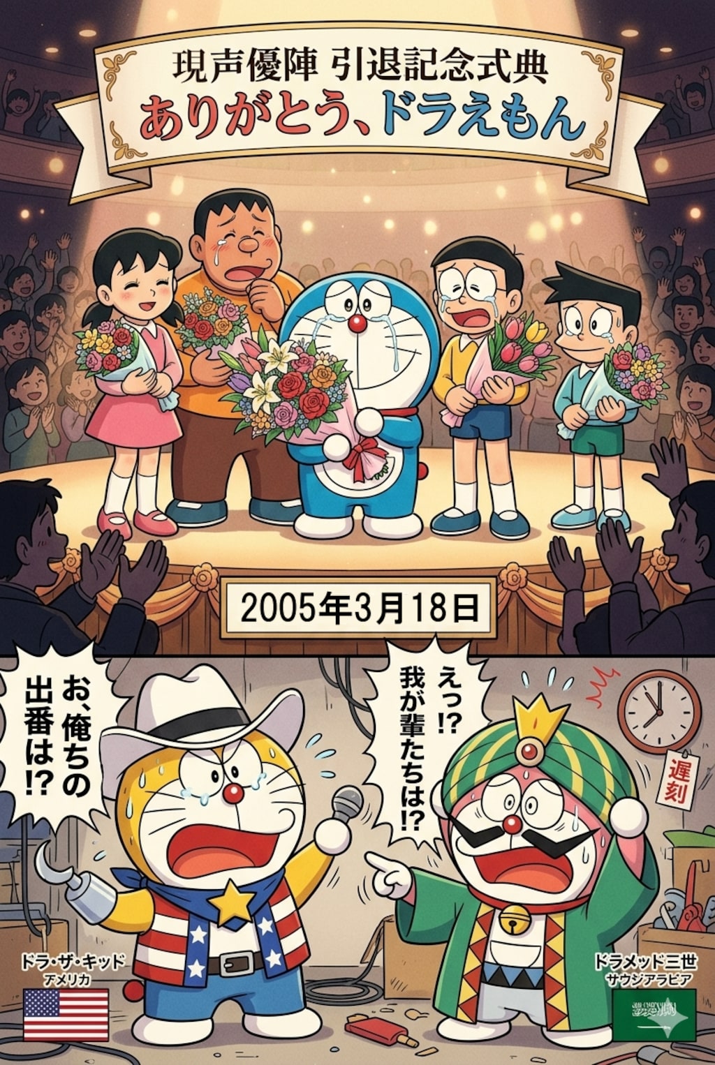 3月18日はドラえもん旧声優陣の最終放送日