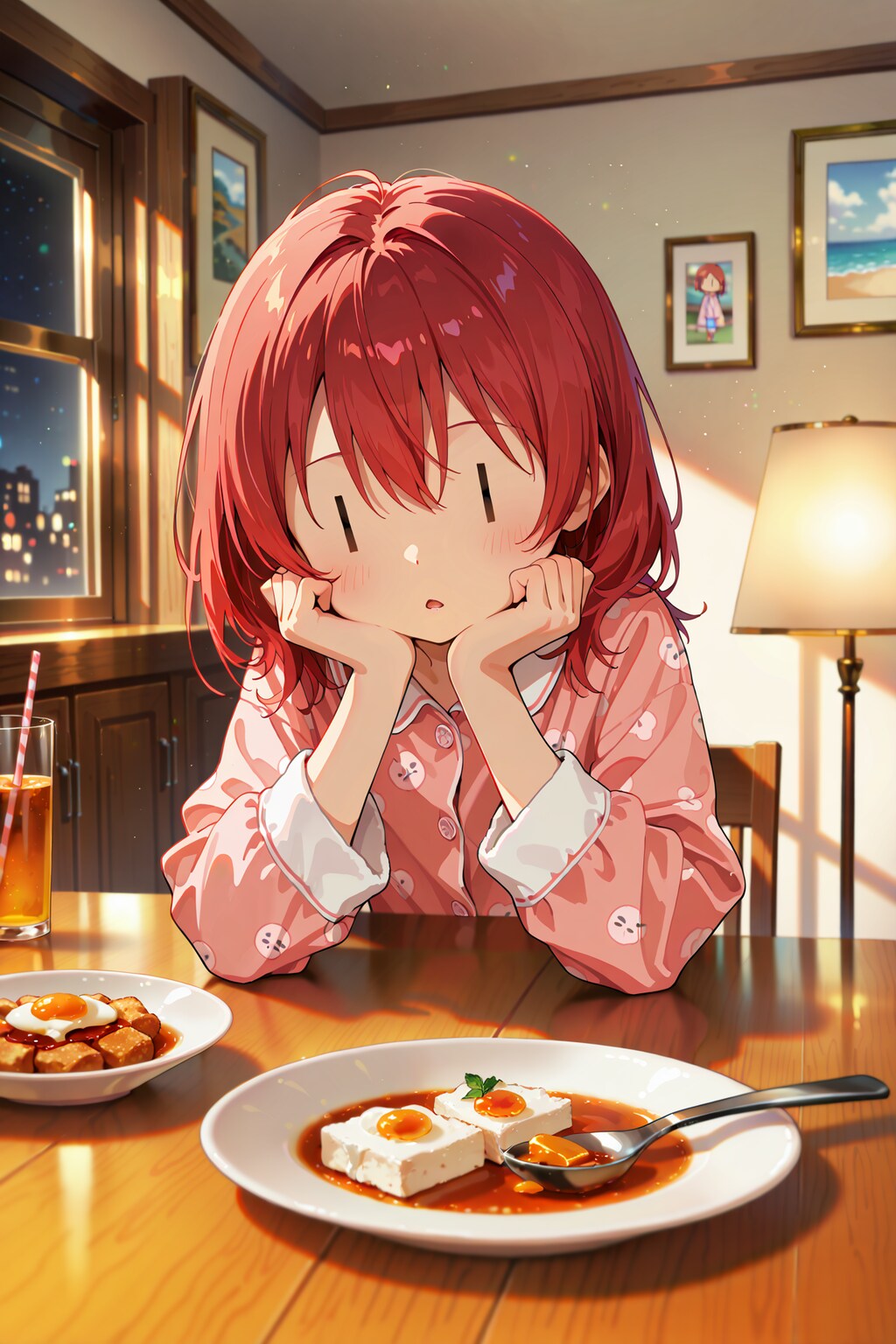 起き抜けのジト目先生 Y625