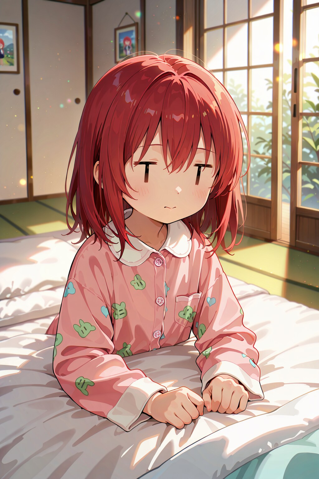 起き抜けのジト目先生 Y625