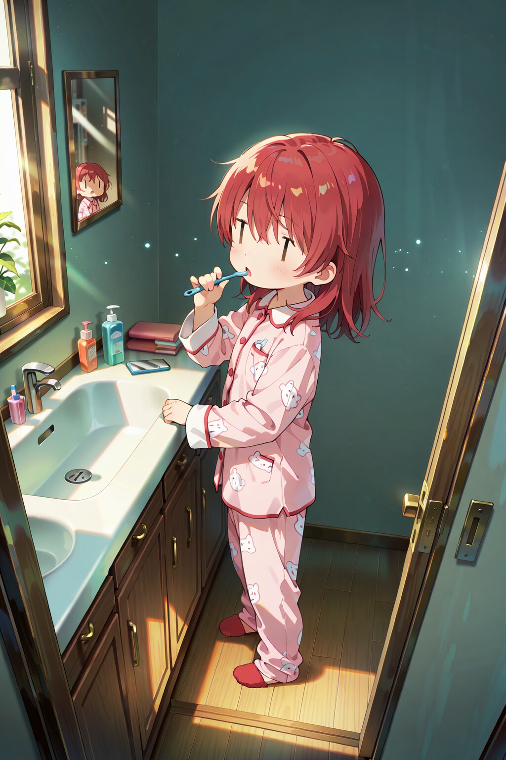 起き抜けのジト目先生 Y625