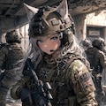 カモフラウルフちゃんフィギュア🐺✨ 2枚目
