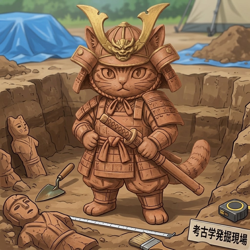 埴輪猫武士 | の人気AIイラスト・グラビア