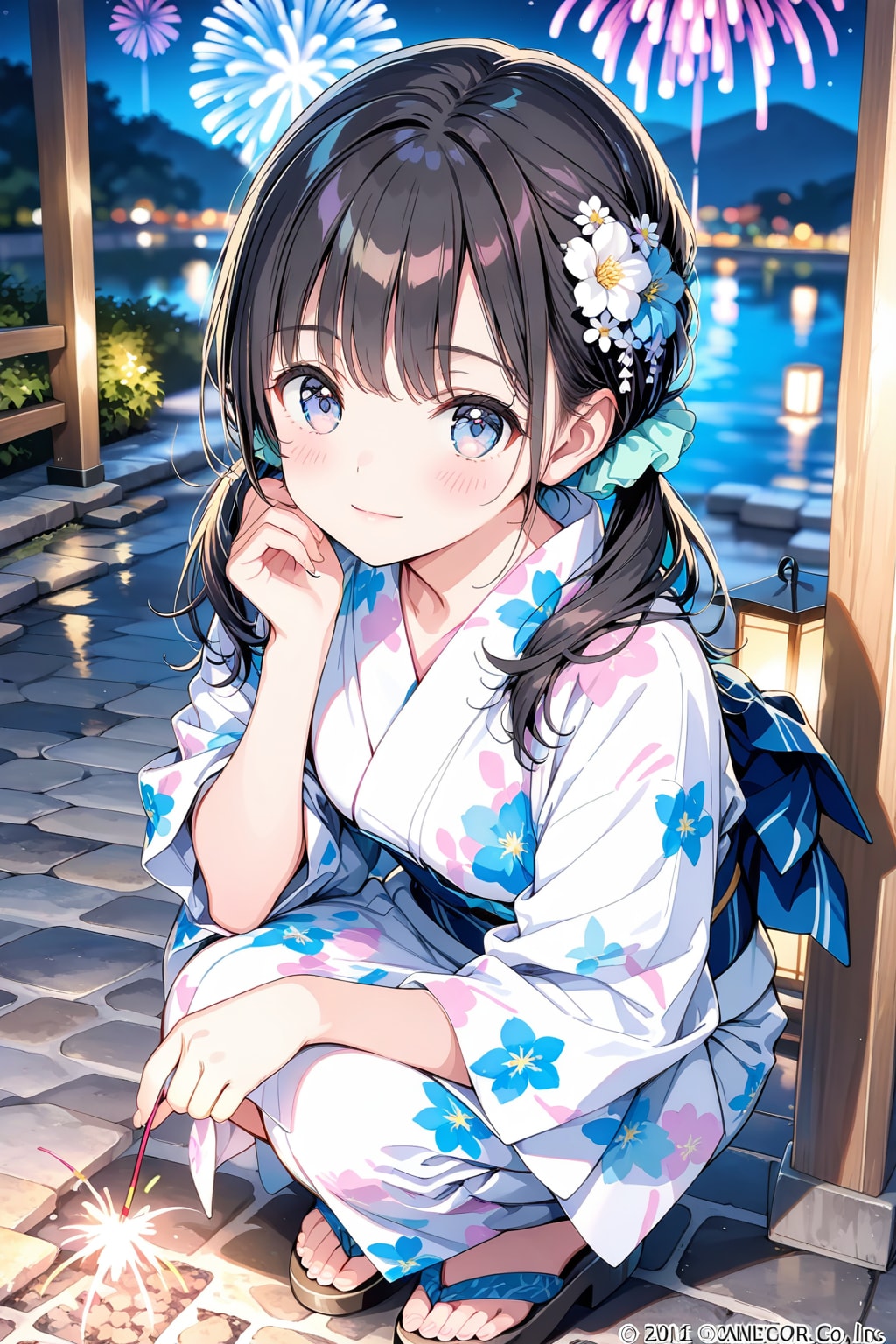 わぁ〜❤️見て❤️見て❤️お兄ちゃん❤️線香花火🎇綺麗だね❤️