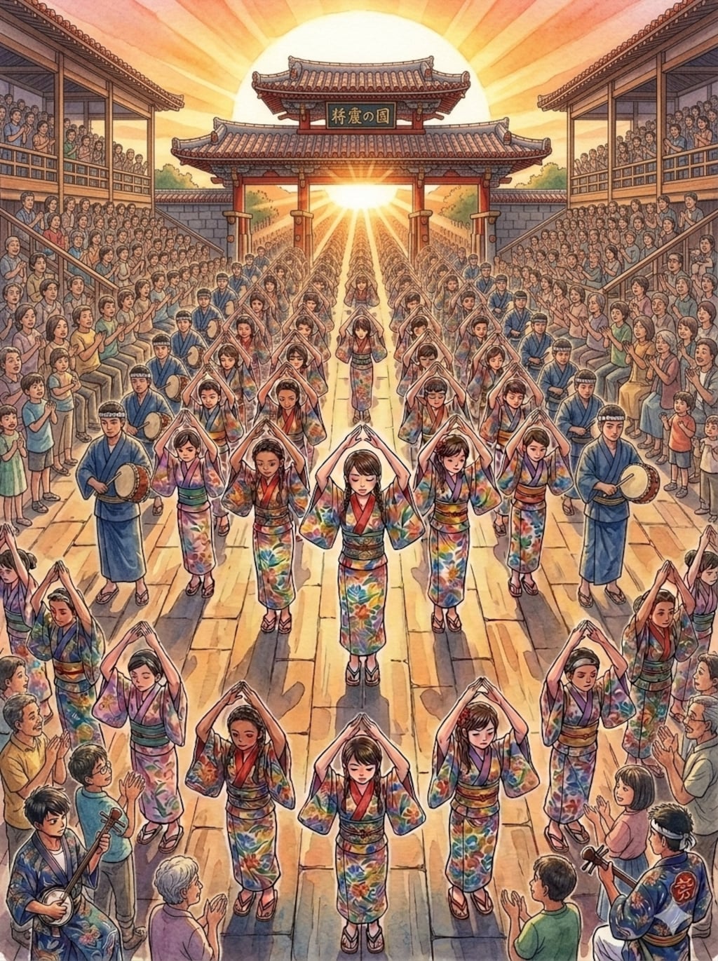 夕暮れカーチャーシ（首里城）