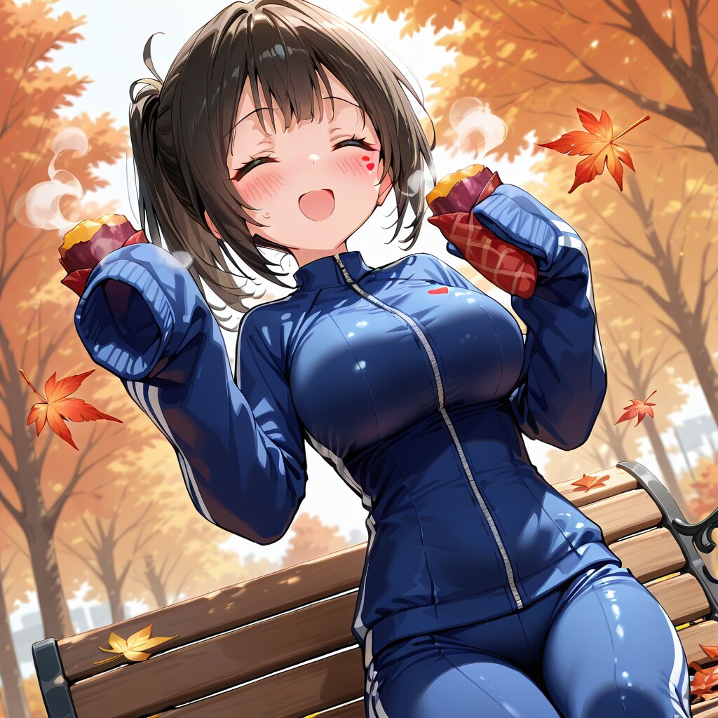 「こうすれば熱いお芋も持てますよ～💛」