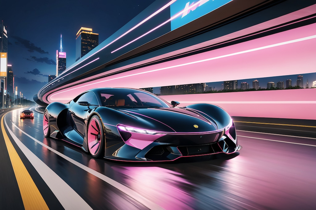 スポーツカー 黒×ピンク限定仕様