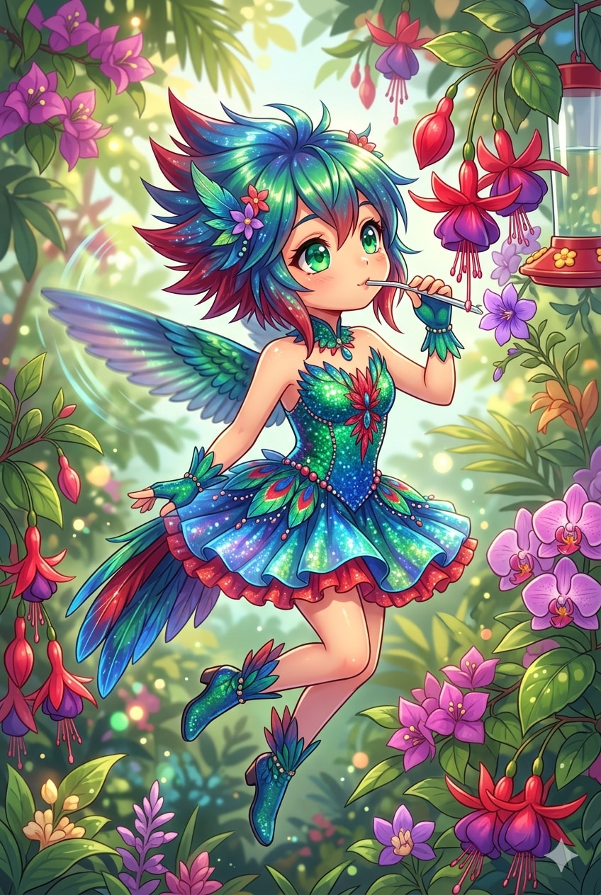 ハチドリ擬人化(AI監修)