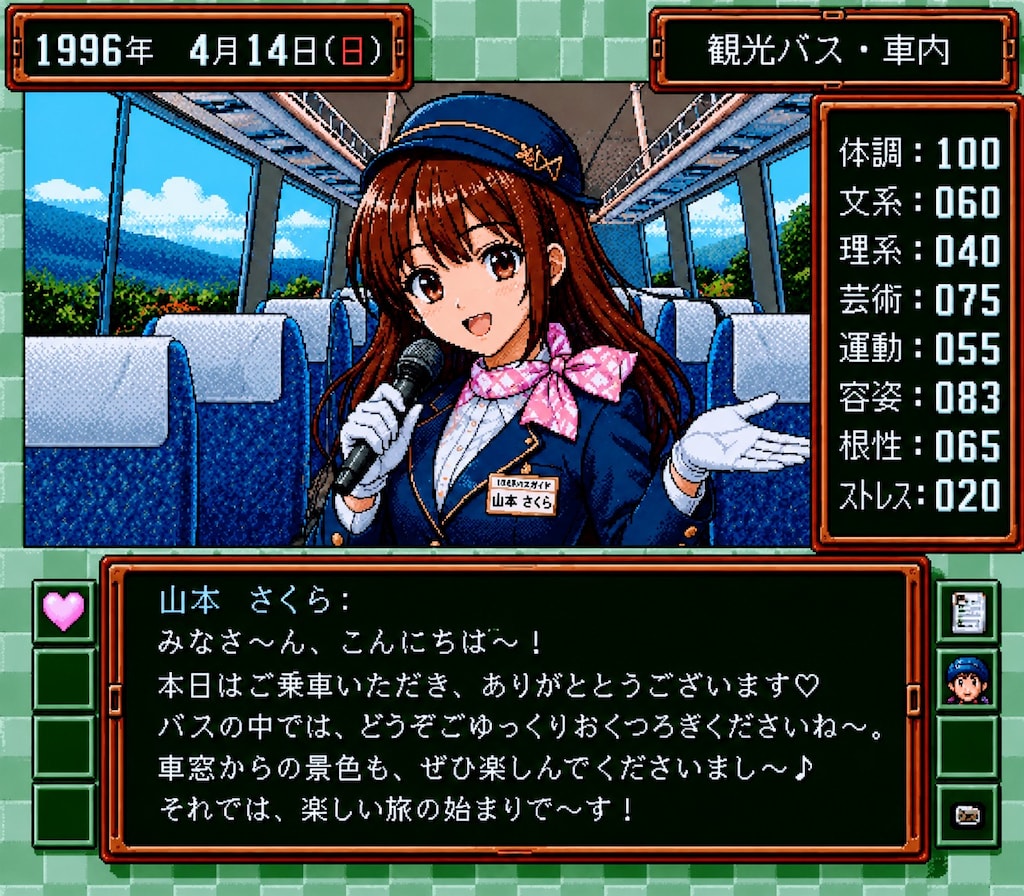 90年代美少女ゲーム風バスガイド