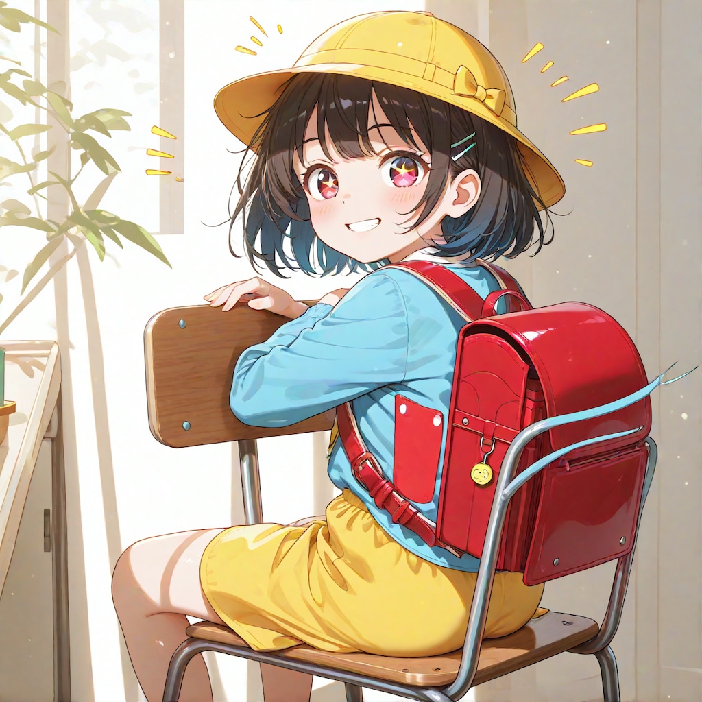 [1セット (2枚)] 「あたしえみ！小学校に入ったばかりなの！勉強ってむずかしいけど新しい友達もたくさんできて楽しいな！友達100人できるかな？」（ロリっ子大集合・一般向け５４）