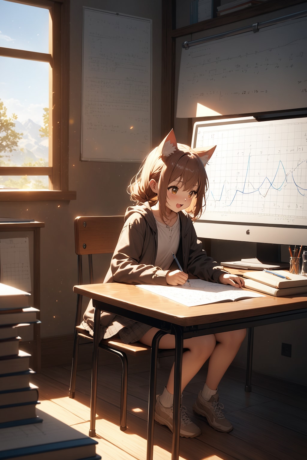 猫に小判、猫耳に数学