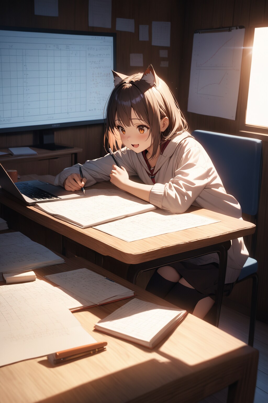 猫に小判、猫耳に数学