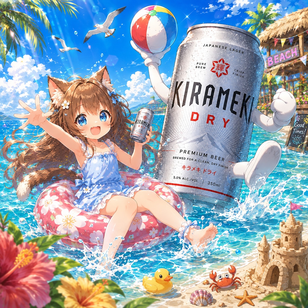 海を楽しむ小さな女の子