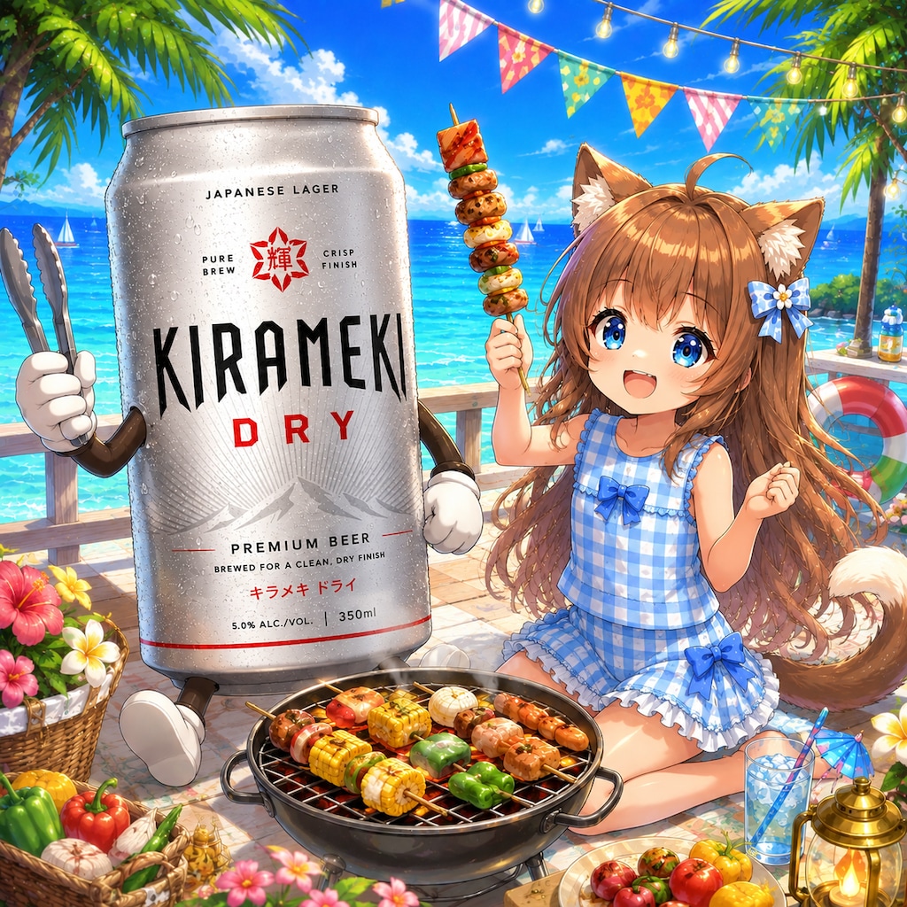 海を楽しむ小さな女の子
