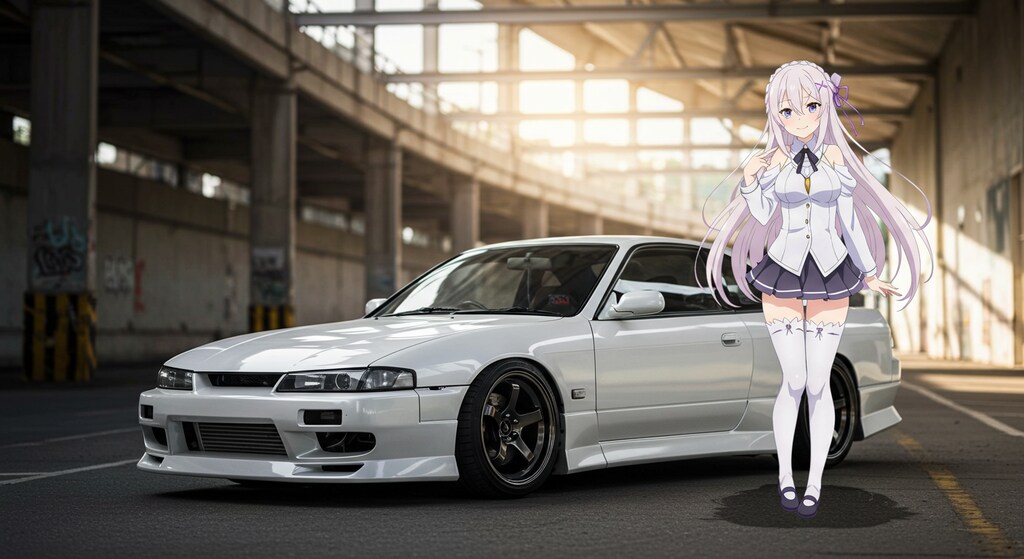 アニメキャラと日産シルビア