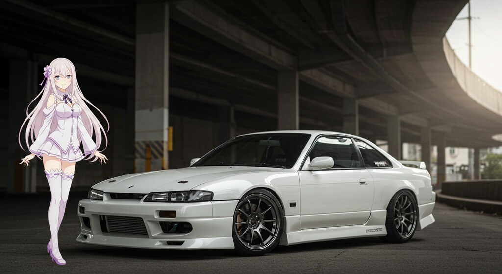 アニメキャラと日産シルビア