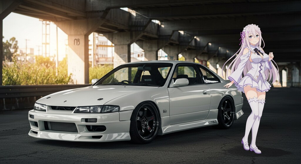 アニメキャラと日産シルビア