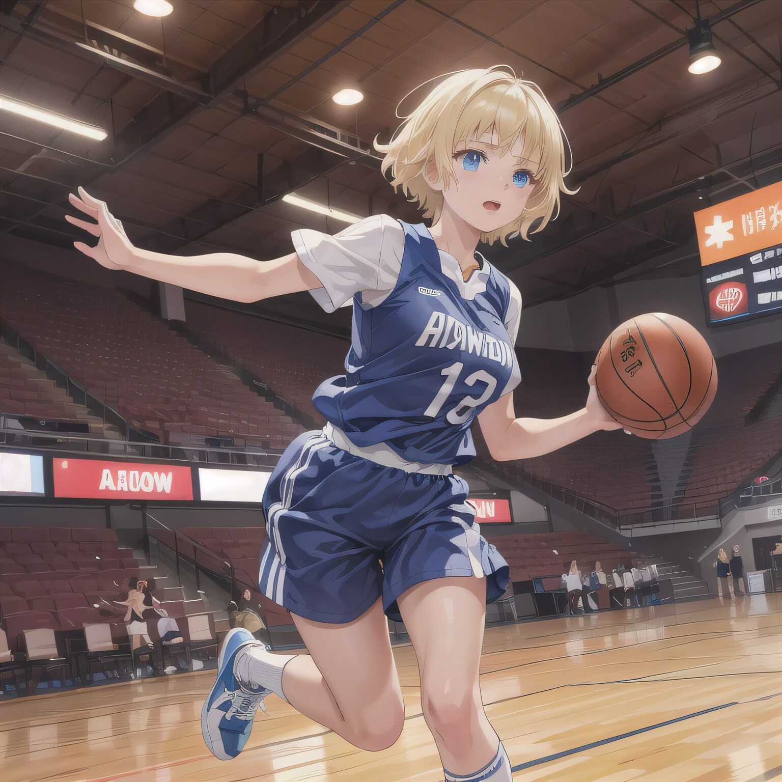 金髪ボブでユニフォームの少女１０ | の人気AIイラスト・グラビア