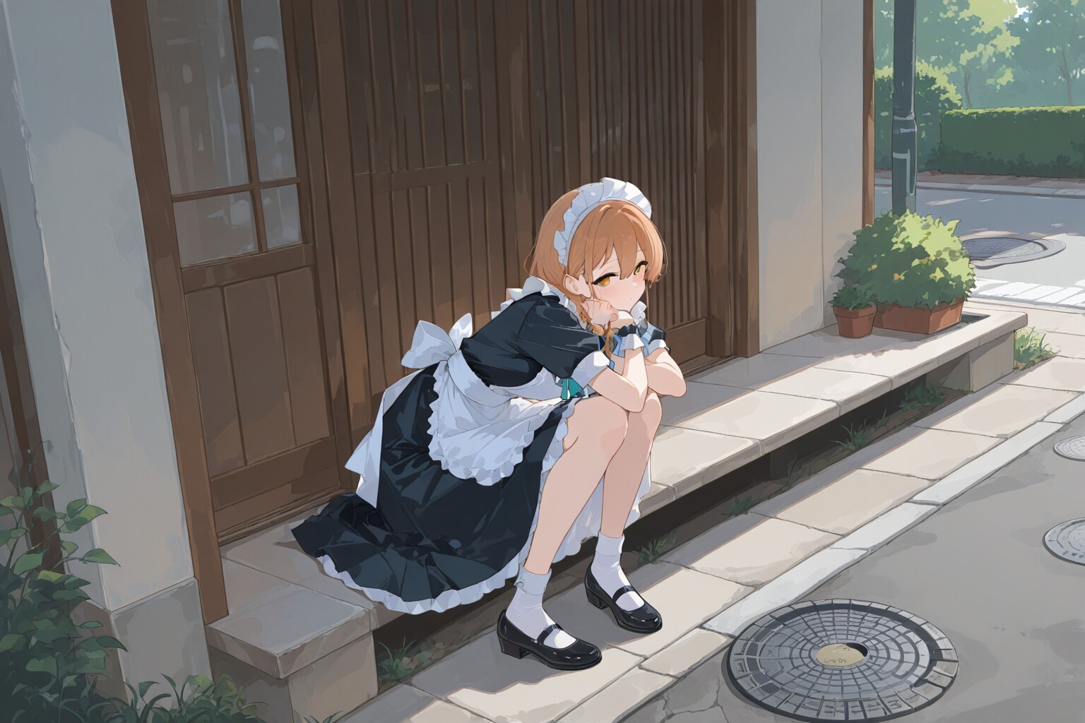 メイドとマンホールのふた
