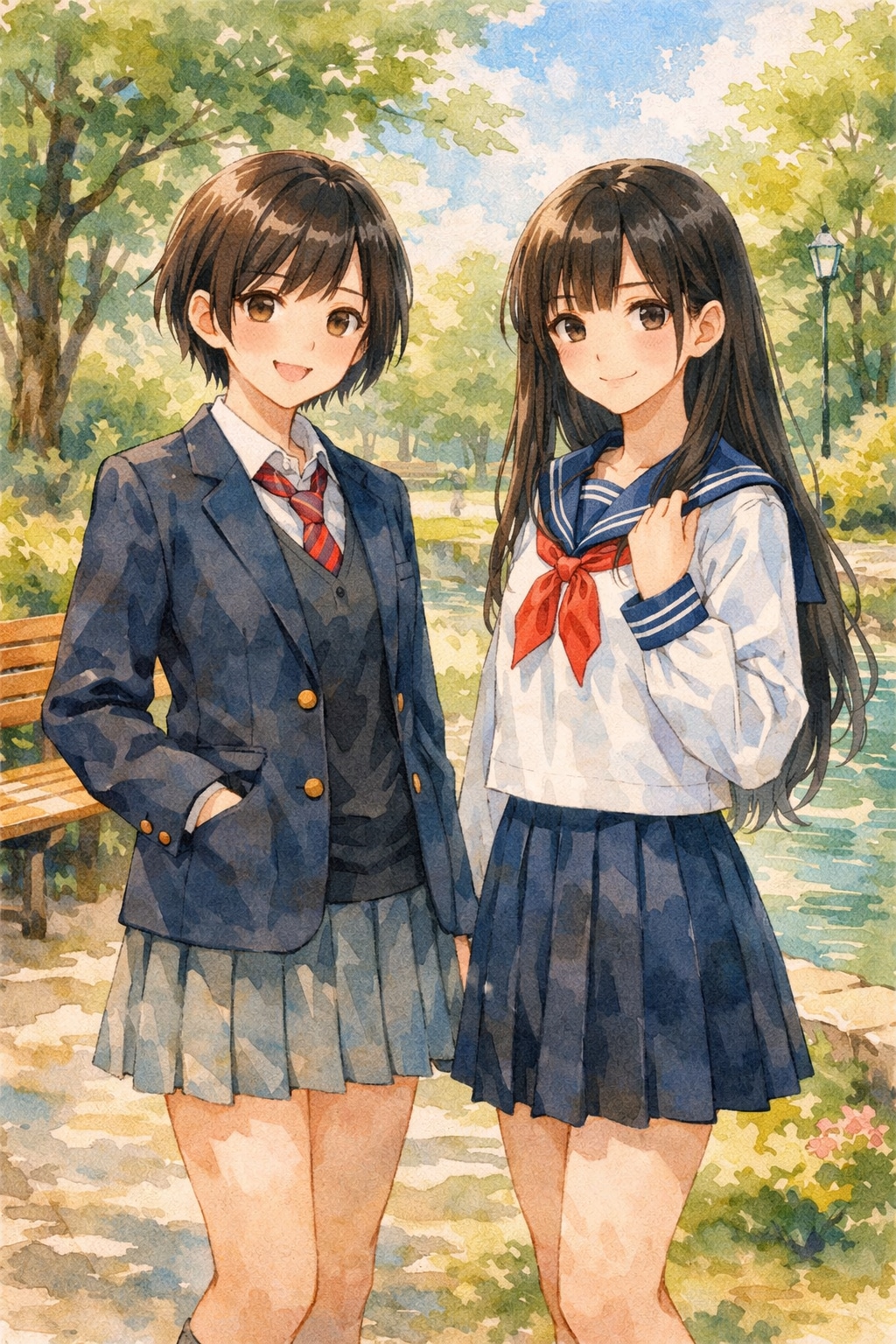 似てない双子姉妹 | の人気AIイラスト・グラビア