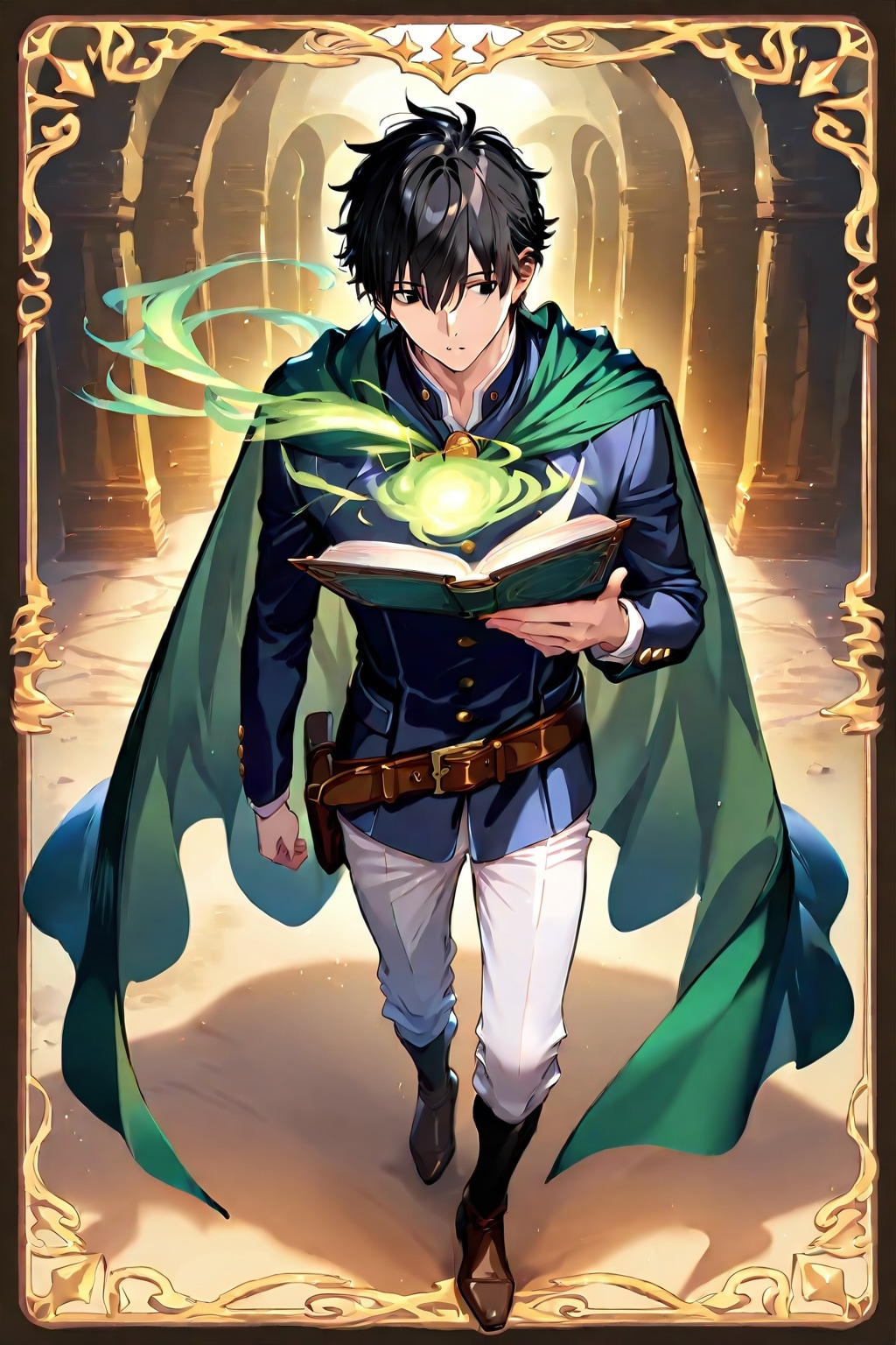 ファンタジーな洞窟地下、大きな男性学者2-3-2-1