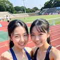 女子アスリート×陸上（ハイアングル） 4枚目