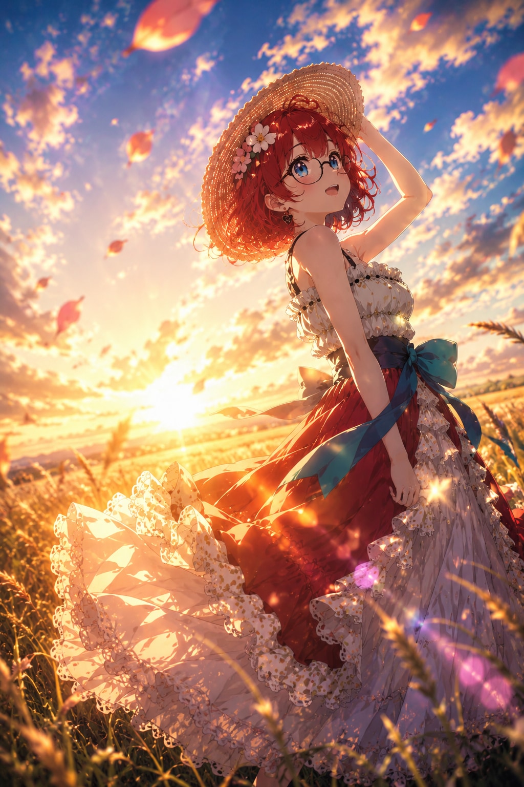 風に舞う、夏色のワンピース | の人気AIイラスト・グラビア