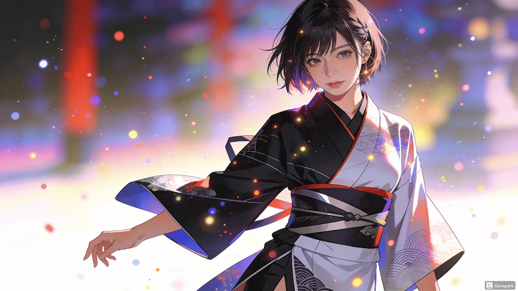 ショートヘアー・着物