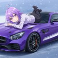 アニメキャラとメルセデスベンツクーペ 2枚目