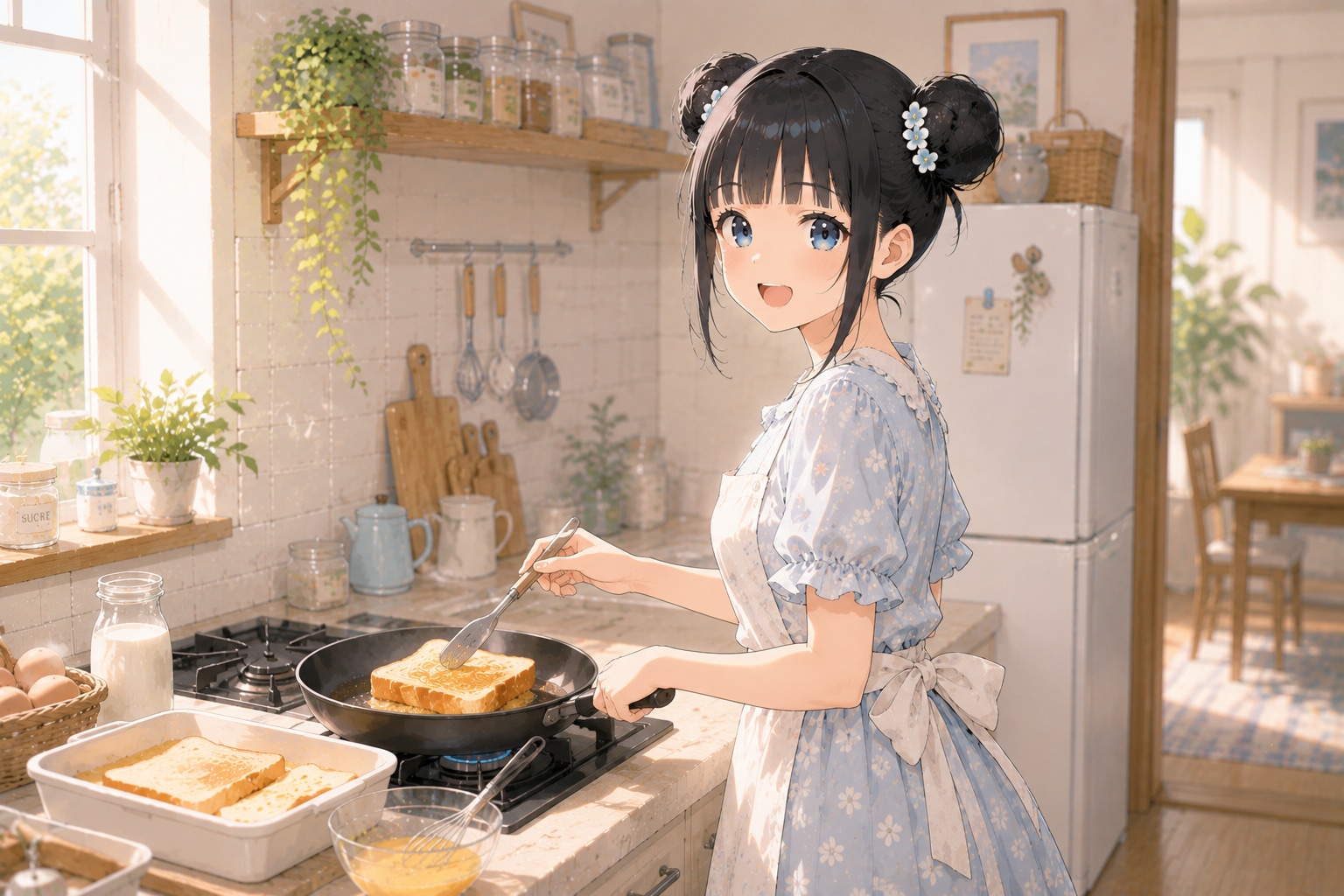 おだんごちゃん🍡✨と朝ごはん🍚✨　8/20 | の人気AIイラスト・グラビア