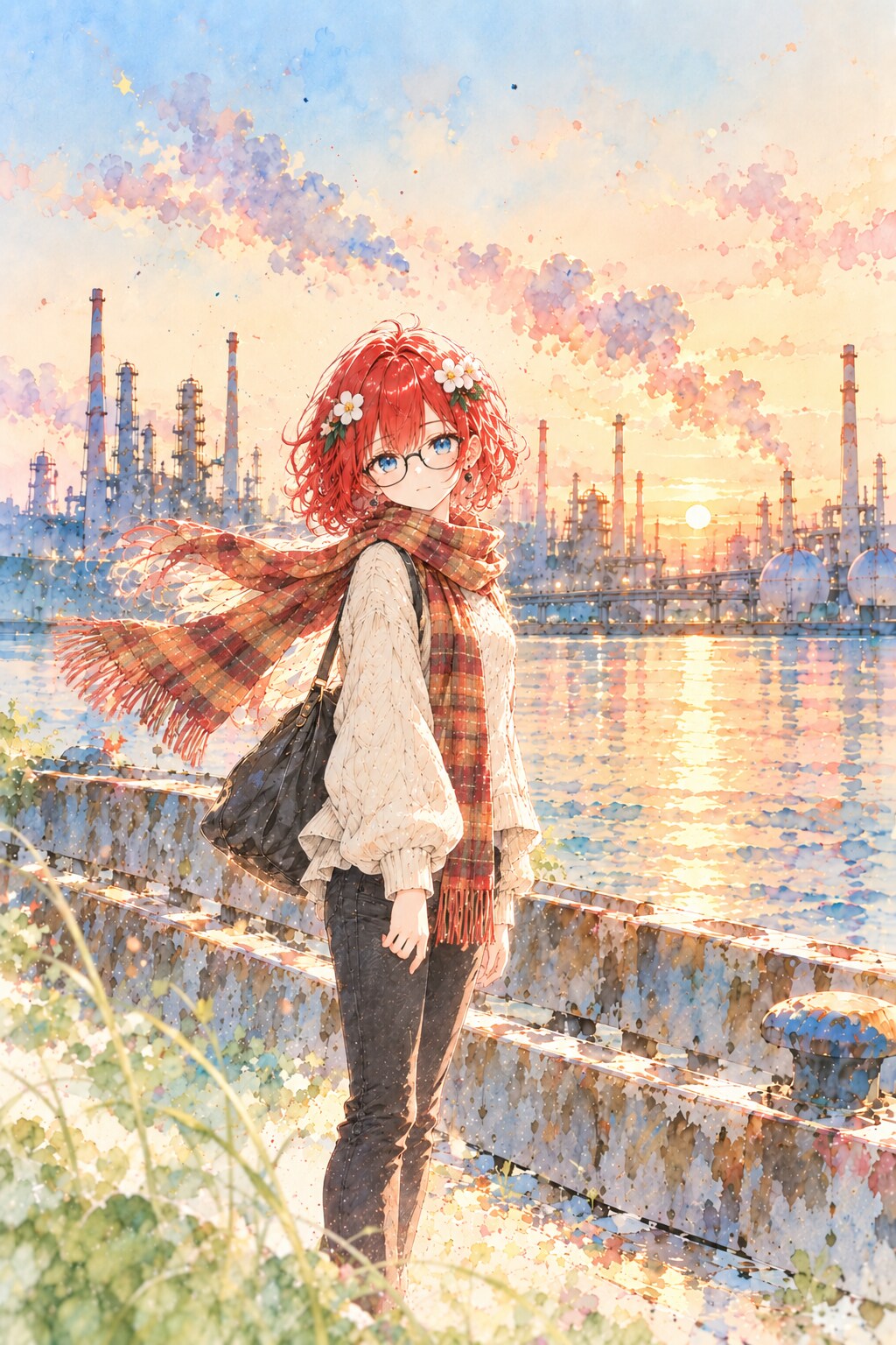 茜色のコンビナート