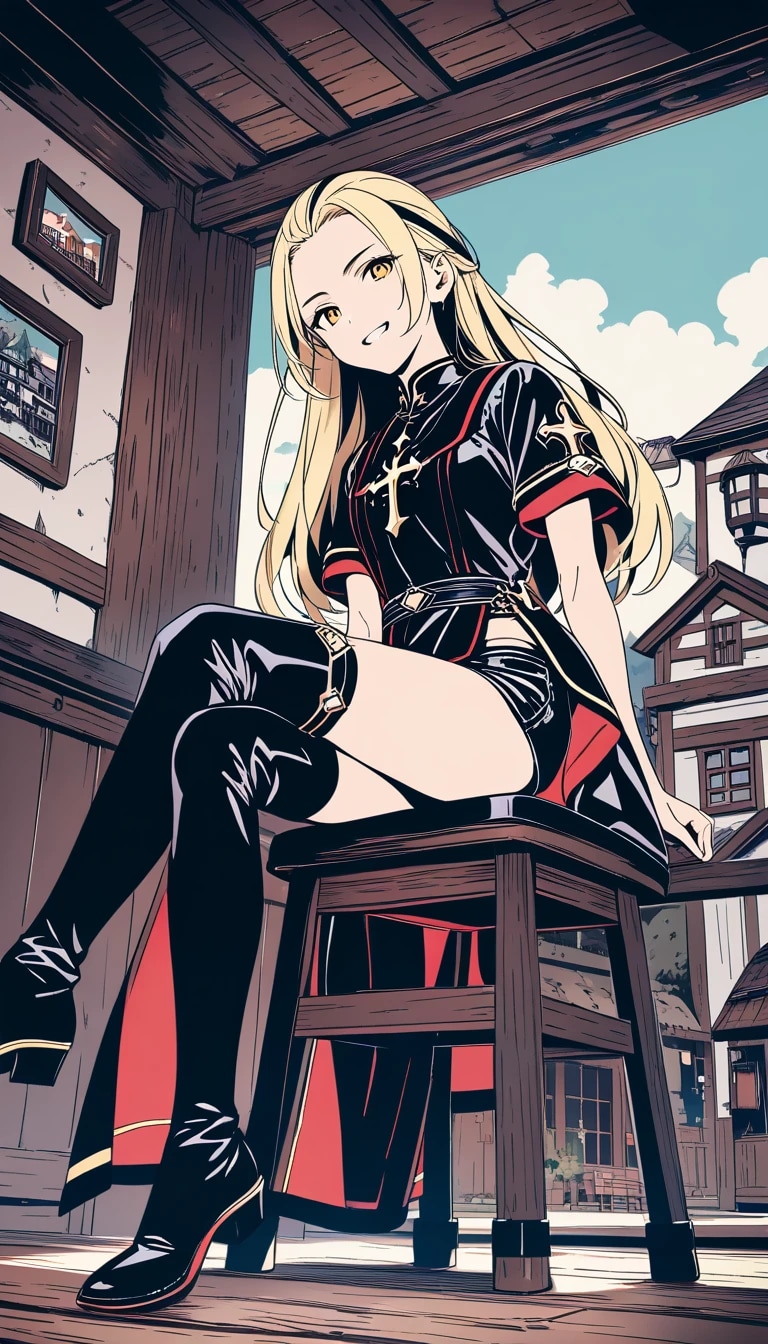 異世界の酒場『オレと飲みたいなら一杯奢ってくれよ？』黒シスター | の人気AIイラスト・グラビア