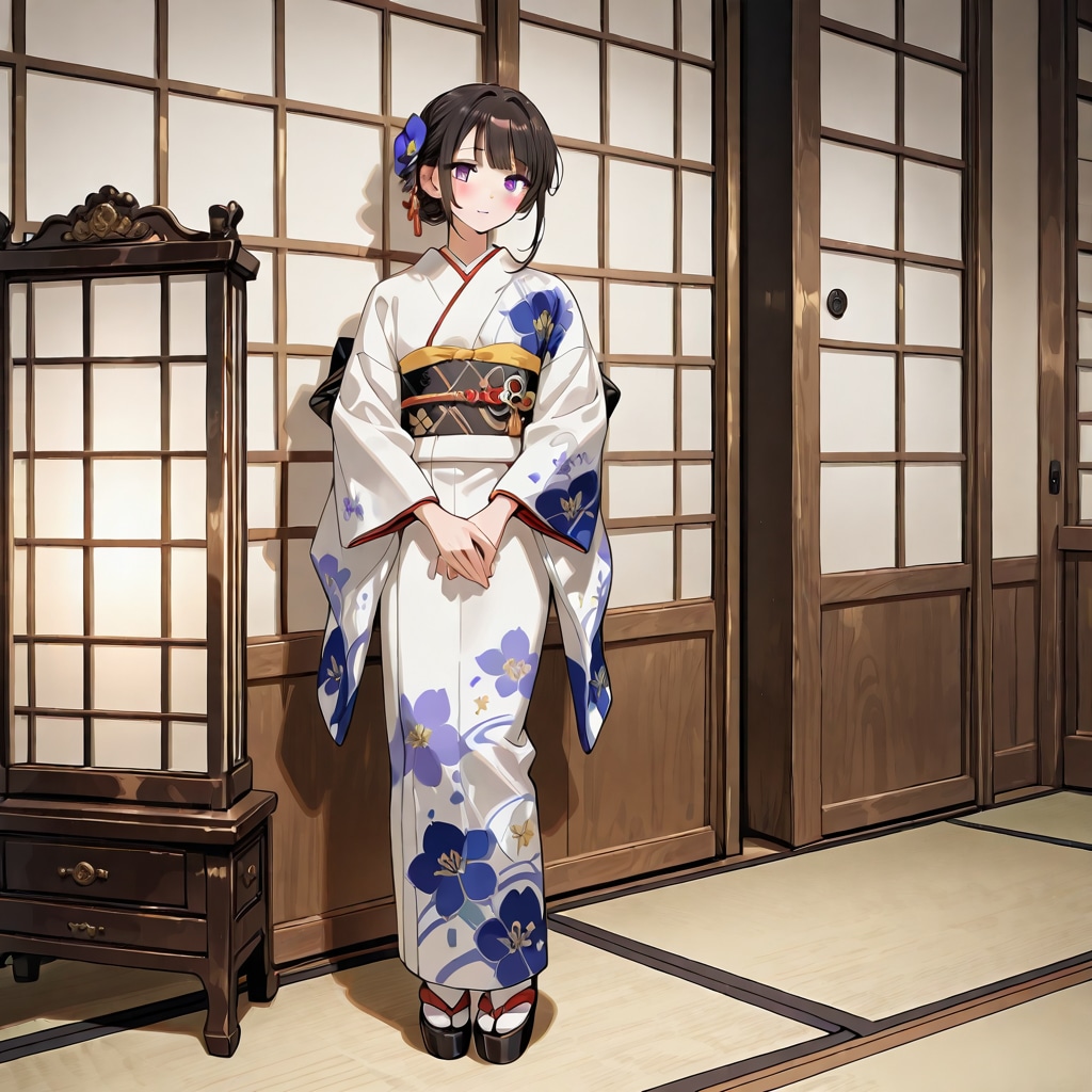 「日本の着物美人」の全身写真